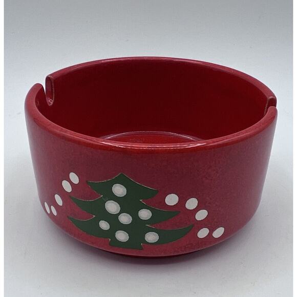 Vintage Red Waechtersbach Christmas Tree Ashtray Ceramic Germany 4" Trinket Dish - Picture 3 of 6